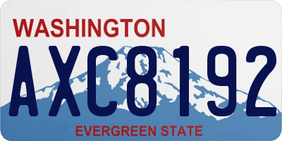 WA license plate AXC8192