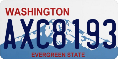 WA license plate AXC8193