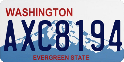 WA license plate AXC8194