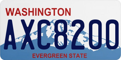 WA license plate AXC8200