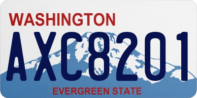 WA license plate AXC8201