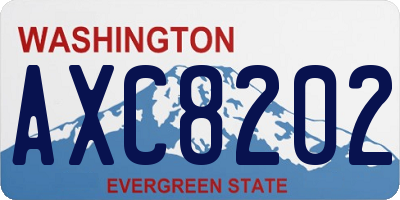 WA license plate AXC8202