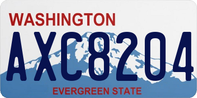 WA license plate AXC8204