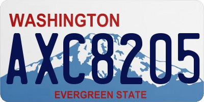 WA license plate AXC8205