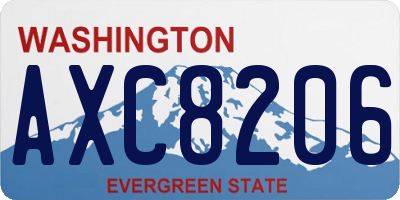 WA license plate AXC8206