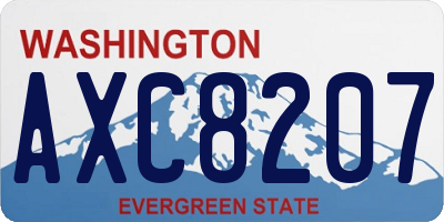 WA license plate AXC8207