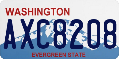 WA license plate AXC8208