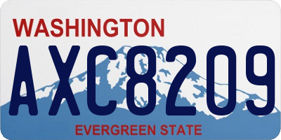 WA license plate AXC8209