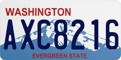 WA license plate AXC8216