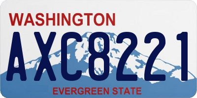 WA license plate AXC8221