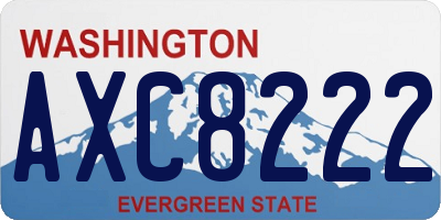 WA license plate AXC8222