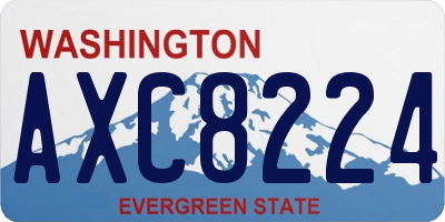 WA license plate AXC8224