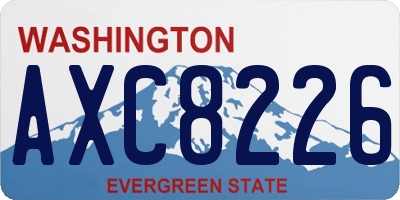 WA license plate AXC8226