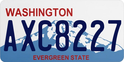 WA license plate AXC8227