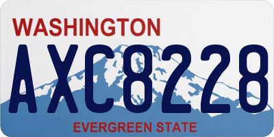 WA license plate AXC8228