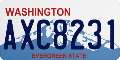 WA license plate AXC8231