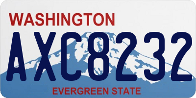 WA license plate AXC8232