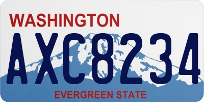 WA license plate AXC8234