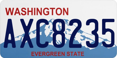WA license plate AXC8235