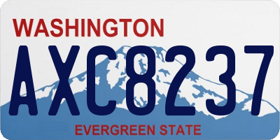 WA license plate AXC8237