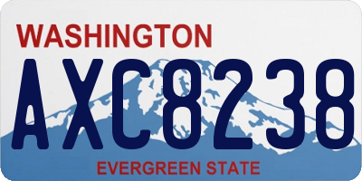 WA license plate AXC8238