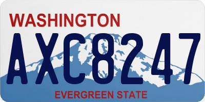 WA license plate AXC8247