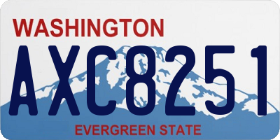 WA license plate AXC8251