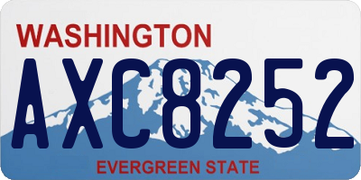 WA license plate AXC8252