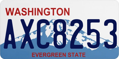 WA license plate AXC8253