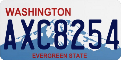 WA license plate AXC8254
