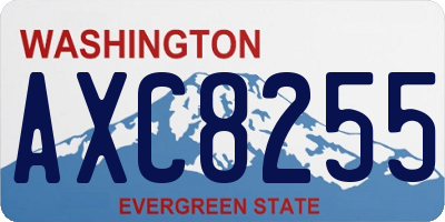 WA license plate AXC8255