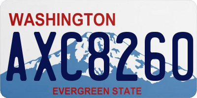 WA license plate AXC8260