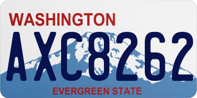 WA license plate AXC8262