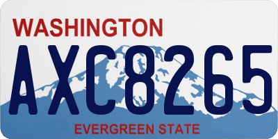WA license plate AXC8265