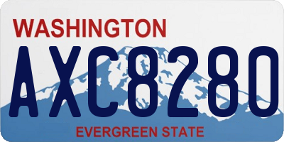 WA license plate AXC8280