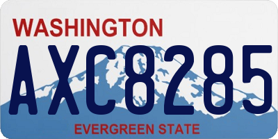 WA license plate AXC8285