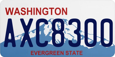 WA license plate AXC8300