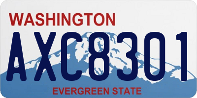 WA license plate AXC8301
