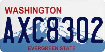 WA license plate AXC8302
