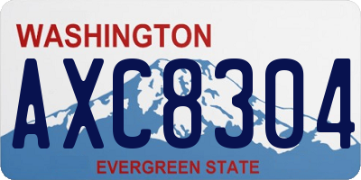 WA license plate AXC8304