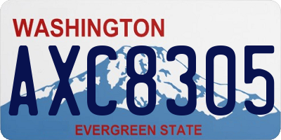 WA license plate AXC8305