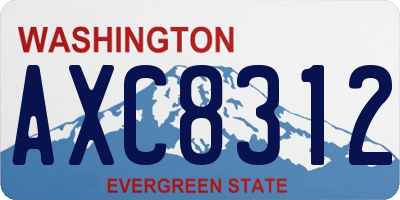 WA license plate AXC8312