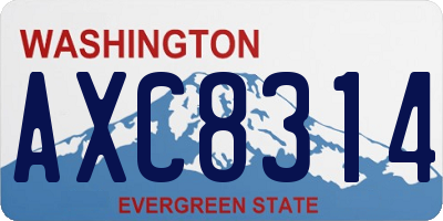 WA license plate AXC8314