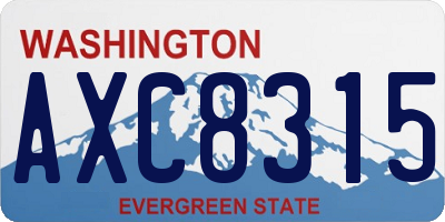 WA license plate AXC8315