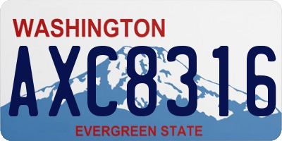 WA license plate AXC8316