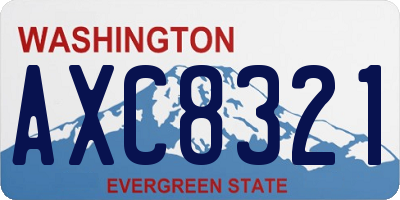 WA license plate AXC8321