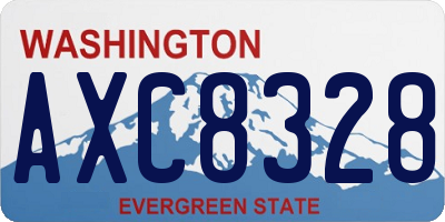 WA license plate AXC8328