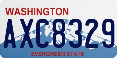 WA license plate AXC8329