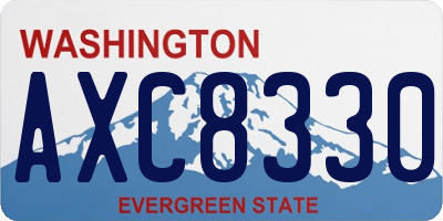 WA license plate AXC8330