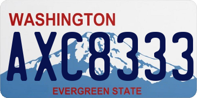 WA license plate AXC8333
